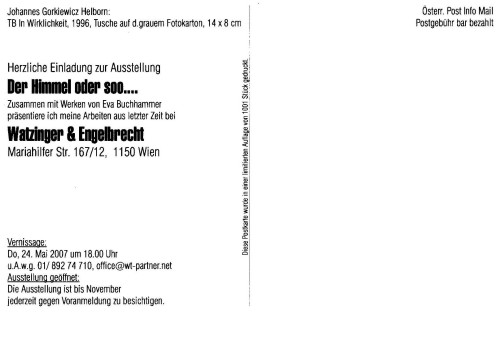 Einladung zur Ausstellung, Vorderseite